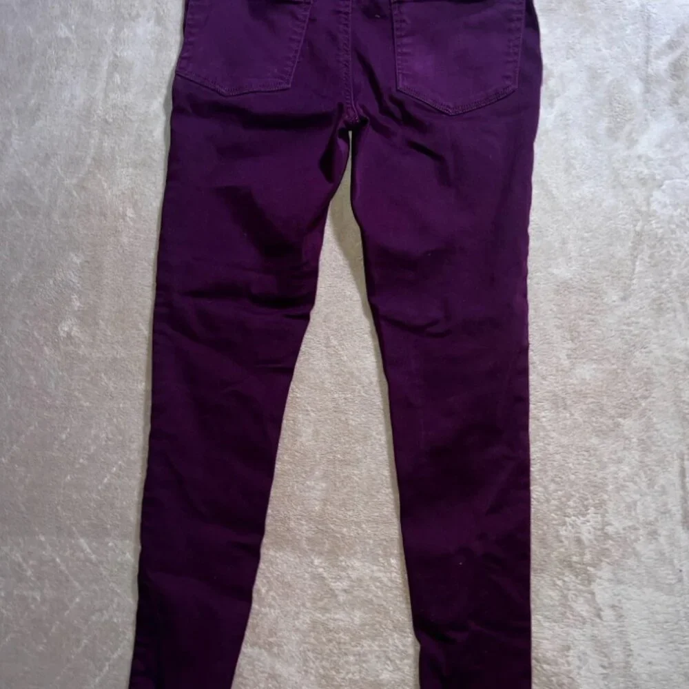SO Girl 14 Burgundy Adjustable Waist‎ Stretch Pull Up Straight Legging Jeans